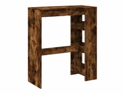 Mesa alta bar con estantes roble ahumado 90x40x103,5 cm^Clicnbuy Discount
