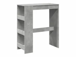 Clicnbuy Mesa alta bar con estantes madera hormigón 90x40x103,5 cm Gris Discount
