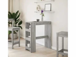 Clicnbuy Mueble Bar|Mesa alta bar con estantes madera Sonoma 90x47,5x103,5 cm