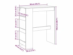 Clicnbuy Mueble Bar|Mesa alta bar con estantes madera Sonoma 90x47,5x103,5 cm