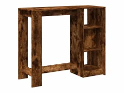 Clicnbuy Mesa alta con estante roble ahumado 124x46x103,5 cm Marru00f3n Sale