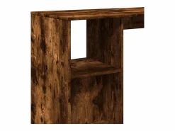 Clicnbuy Mesa alta con estante roble ahumado 124x46x103,5 cm Marru00f3n Sale