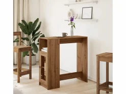 Clicnbuy Mesa alta con estantes madera roble artisian 101x40x103,5 cm Marru00f3n
