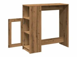 Clicnbuy Mesa alta con estantes madera roble artisian 101x40x103,5 cm Marru00f3n