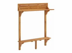 Clicnbuy Mesa Alta|Mesa alta de balcón de madera de acacia maciza 90x37x122,5 cm