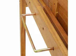 Clicnbuy Mesa Alta|Mesa alta de balcón de madera de acacia maciza 90x37x122,5 cm