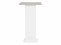 Clicnbuy Mesa alta de bar y gris hormigón 60x60x110 cm Blanco Hot