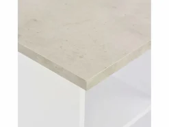 Clicnbuy Mesa alta de bar y gris hormigón 60x60x110 cm Blanco Hot