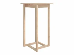 Clicnbuy Mesa alta de bar de madera maciza de pino 60x60x110 cm Marru00f3n New