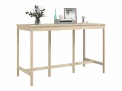 Clicnbuy Mesa alta de bar de madera maciza de pino 180x80x110 cm Marru00f3n Discount