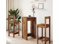 Clicnbuy Mesa alta de bar madera de ingeniería envejecida 51x50x103,5 cm Marru00f3n Online