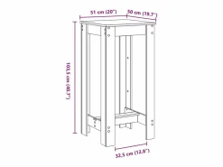Mesa alta de bar madera de ingeniería envejecida 51x50x103,5 cm^Clicnbuy Outlet