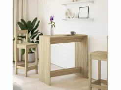 Clicnbuy Mesa alta de bar madera ingeniería roble Sonoma 102x50x103,5 cm Marru00f3n