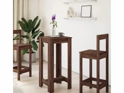 Clicnbuy Mesa Alta|Mesa alta de bar madera ingeniería marrón roble 51x50x103,5 cm