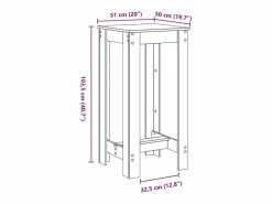 Clicnbuy Mesa alta de bar madera ingeniería roble ahumado 51x50x103,5 cm Marru00f3n