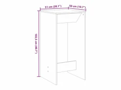 Mesa alta de bar madera ingeniería hormigón 51x50x103,5 cm^Clicnbuy Best
