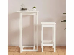 Clicnbuy Mesa Alta|Mesa alta de bar madera maciza de pino 60x60x110 cm