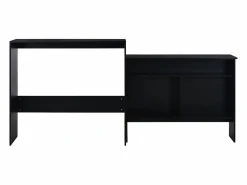 Mesa alta de cocina con 2 encimeras negra 130x40x120 cm^Clicnbuy Hot