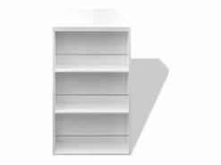Clicnbuy Mueble Bar|Mesa alta de cocina con estantes para botellas blanca brillante