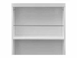 Clicnbuy Mueble Bar|Mesa alta de cocina con estantes para botellas blanca brillante