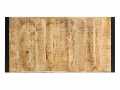 Clicnbuy Mueble Bar|Mesa alta de cocina de madera maciza de mango 140x70x110 cm