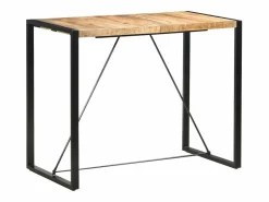 Clicnbuy Mueble Bar|Mesa alta de cocina de madera maciza de mango 140x70x110 cm