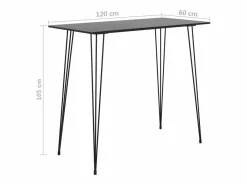 Clicnbuy Mesa alta de cocina 120x60x105 cm Negro Online