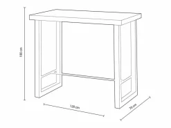 ADEC Mesa Alta|Mesa alta de comedor Loft diseño nórdico roble Nordish/negro 100x120x70 cm