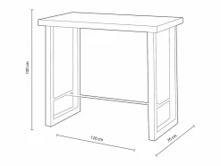 ADEC Mesa alta de comedor Loft diseño nórdico roble American/negro 100x120x70 cm Color natural oscuro Clearance