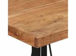 vidaxl Mesa Alta|Mesa alta de hierro y madera maciza de acacia 55x55x107 cm