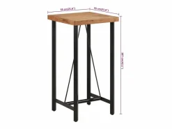 vidaxl Mesa Alta|Mesa alta de hierro y madera maciza de acacia 55x55x107 cm