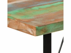 Clicnbuy Mesa Alta|Mesa alta de hierro y madera maciza reciclada 110x55x107 cm