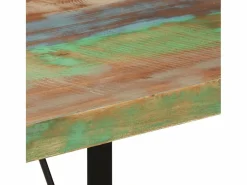 Clicnbuy Mesa Alta|Mesa alta de hierro y madera maciza reciclada 110x55x107 cm