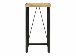 vidaxl Mesa alta de hierro y madera maciza de mango 55x55x107 cm Color natural claro