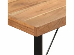 vidaxl Mesa Alta|Mesa alta de hierro y madera maciza de acacia 180x70x107 cm