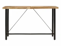 Mesa alta de hierro y madera maciza de mango 180x70x107 cm^Clicnbuy Online