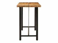 Mesa alta de hierro y madera maciza de mango 180x70x107 cm^Clicnbuy Online