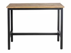 Mesa alta de madera de mango y metal Petra con almacenamiento para 4 personas^Made In Meubles Outlet