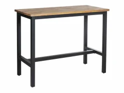 Mesa alta de madera de mango y metal Petra con almacenamiento para 4 personas^Made In Meubles Outlet