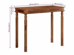 Clicnbuy Mesa alta de madera maciza de acacia 120x60x107 cm Marru00f3n Outlet