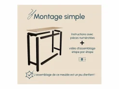 MB Muebles Bonitos Mesa alta para Cocina Comedor en Negro y Sonoma 100x40x100cm Ani Negro / Color natural claro Discount