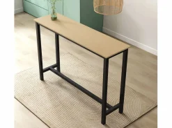 MB Muebles Bonitos Mesa Alta|Mesa alta para Cocina Comedor en Negro y Sonoma 140x40x100cm Ani