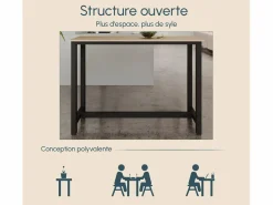 MB Muebles Bonitos Mesa Alta|Mesa alta para Cocina Comedor en Negro y Sonoma 140x40x100cm Ani