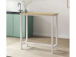 MB Muebles Bonitos Mesa Alta|Mesa alta para Cocina Comedor en Blanco y Sonoma 100x40x100cm Ani