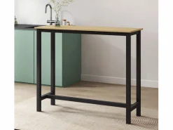 MB Muebles Bonitos Mesa Alta|Mesa alta para Cocina Comedor en Negro y Sonoma 120x40x100cm Ani