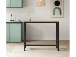 MB Muebles Bonitos Mesa Alta|Mesa alta para Cocina Comedor en Negro y Sonoma 120x40x100cm Ani