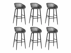 vidaxl Mesa Alta|Mesa alta y taburetes de bar 7 piezas y gris
