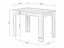Mesa auxiliar Cloe para Cocina/Salón Artik y Cemento 78x109x67 cm Blanco Sale