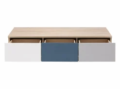 Vente-unique Mesa De Centro|Mesa auxiliar con 3 cajones y 1 estante - Multicolor - FILUTIA