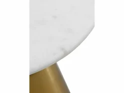 Mesa Auxiliar|Mesa auxiliar con base de metal y sobre de marmol blanco